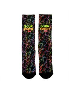 SOUR PATCH KIDS Sock - Neon Outline Pattern Black